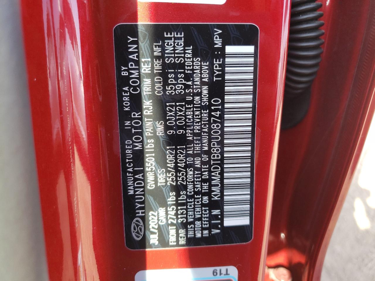 2023 GENESIS GV70 BASE VIN:KMUMADTB8PU087410