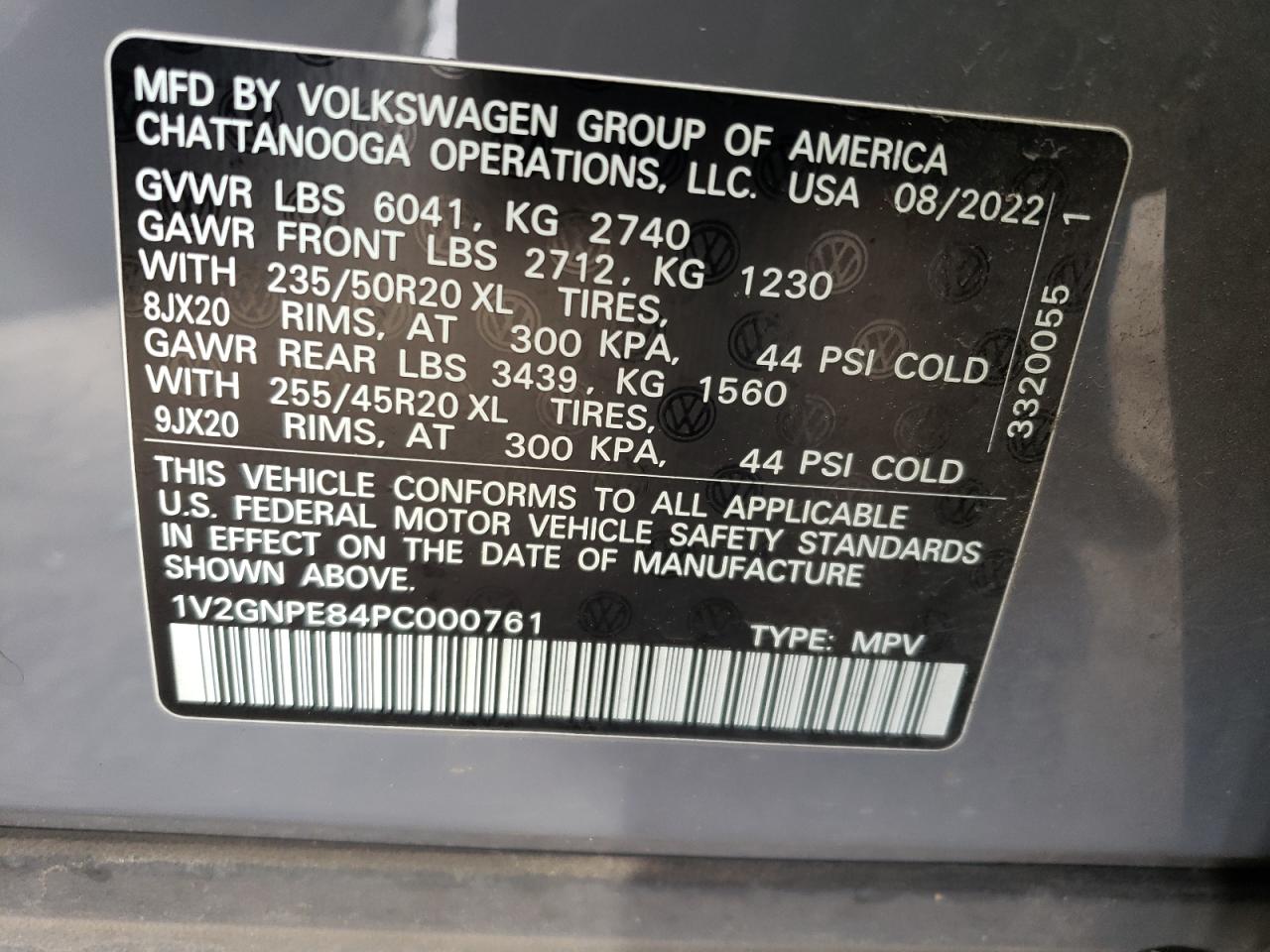 2023 VOLKSWAGEN ID.4 PRO S VIN:1V2GNPE84PC000761