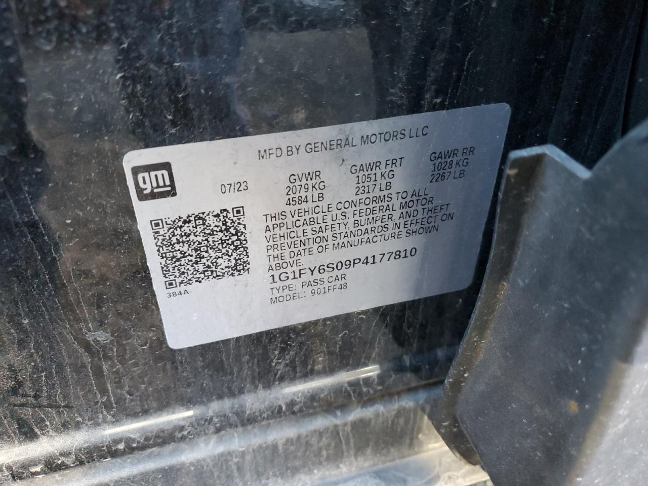 2023 CHEVROLET BOLT EUV LT VIN:1G1FY6S09P4177810