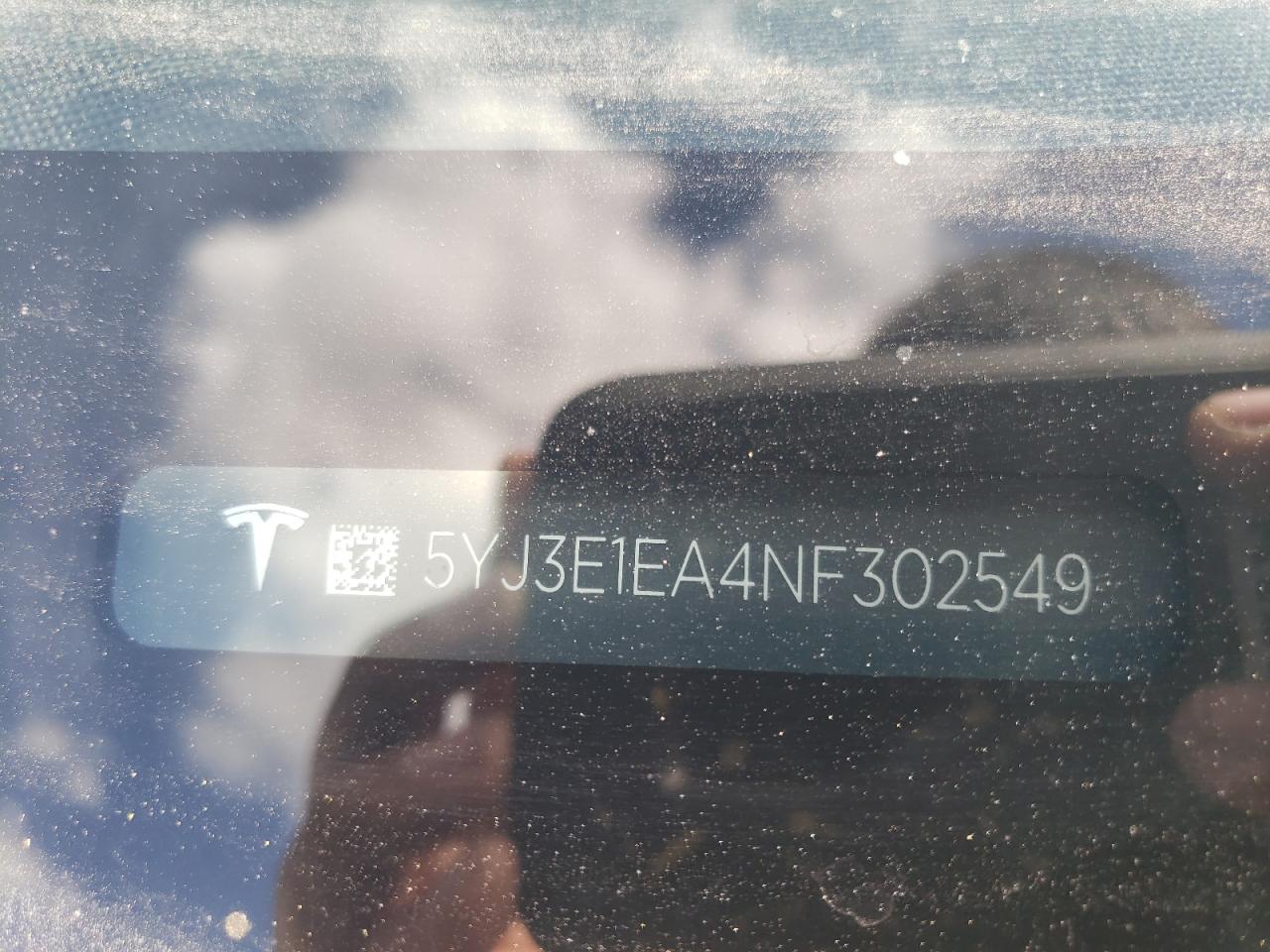 2022 TESLA MODEL 3 VIN:5YJ3E1EA4NF302549