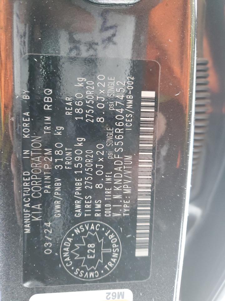 2024 KIA EV9 LAND VIN:KNDADFS56R6047452