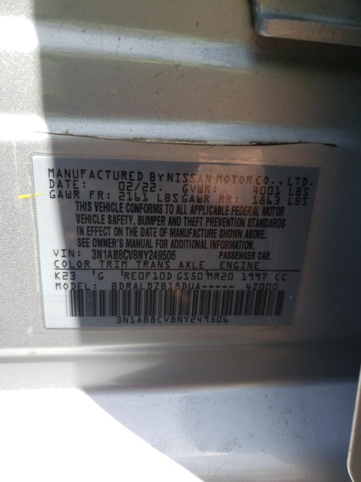 2022 NISSAN SENTRA SV VIN:3N1AB8CV8NY249506