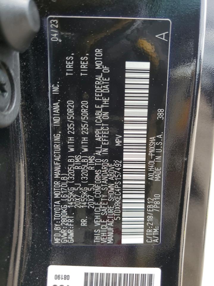 2023 TOYOTA SIENNA XSE VIN:5TDXRKEC4PS157492