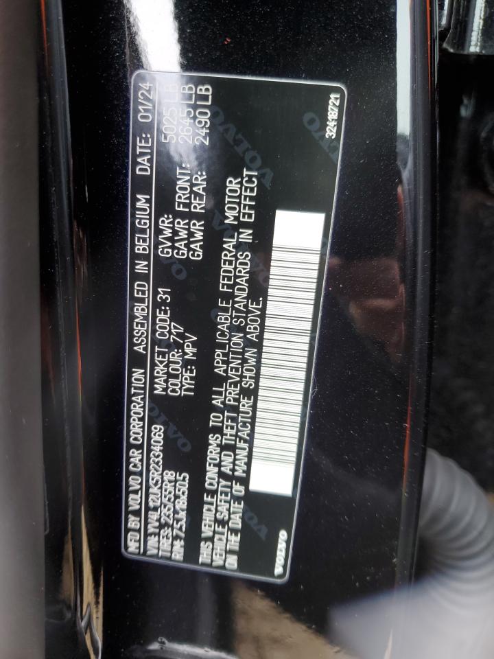 2024 VOLVO XC40 CORE VIN:YV4L12UK5R2334069