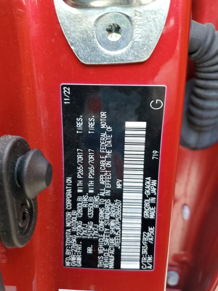 2023 TOYOTA 4RUNNER SR5 VIN:JTEEU5JR7P5286507