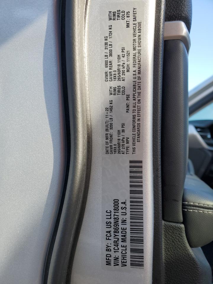 2022 JEEP GRAND CHEROKEE LIMITED 4XE VIN:1C4RJYB69N8718000