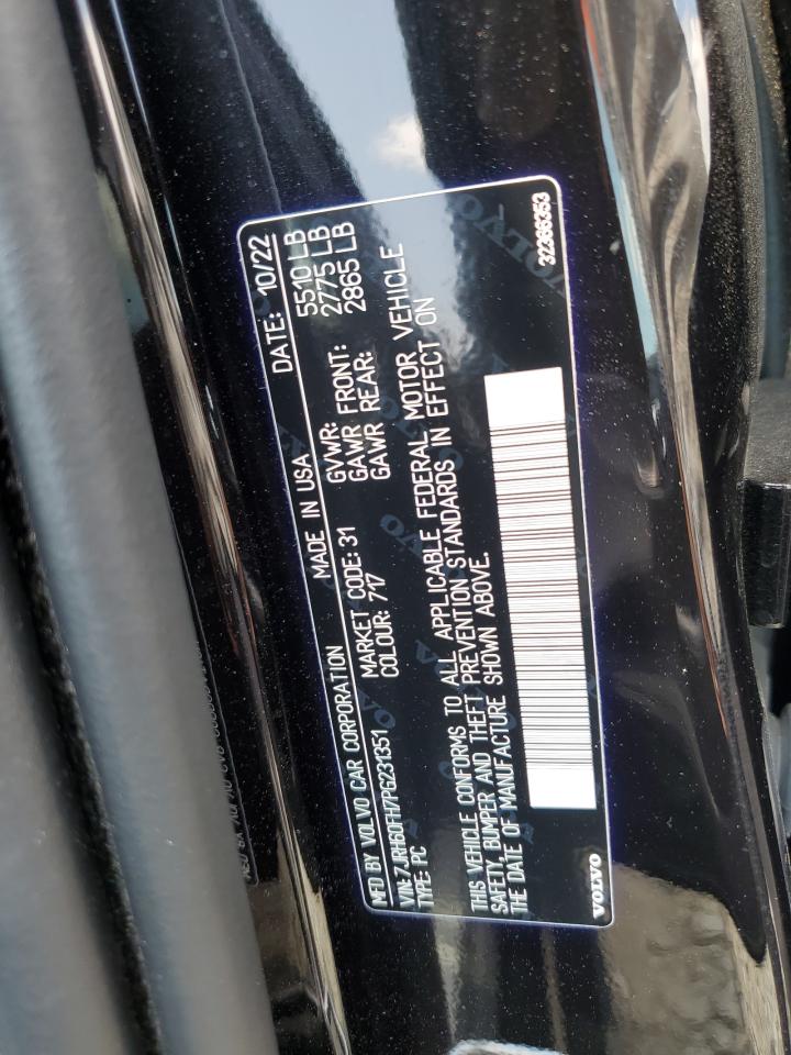 2023 VOLVO S60 PLUS VIN:7JRH60FH7PG231351