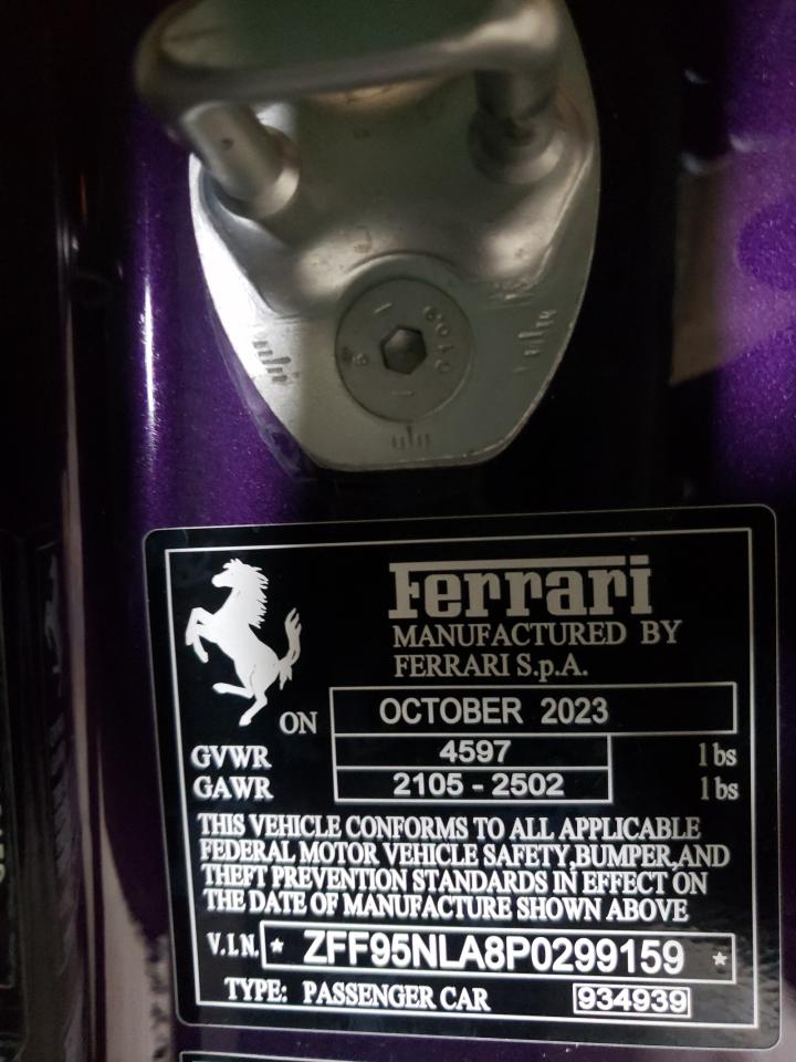 2023 FERRARI SF 90 STRADALE VIN:ZFF95NLA8P0299159