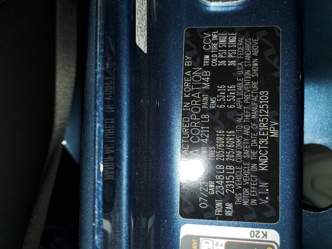 2024 KIA NIRO SX VIN:KNDCT3LE1R5125103