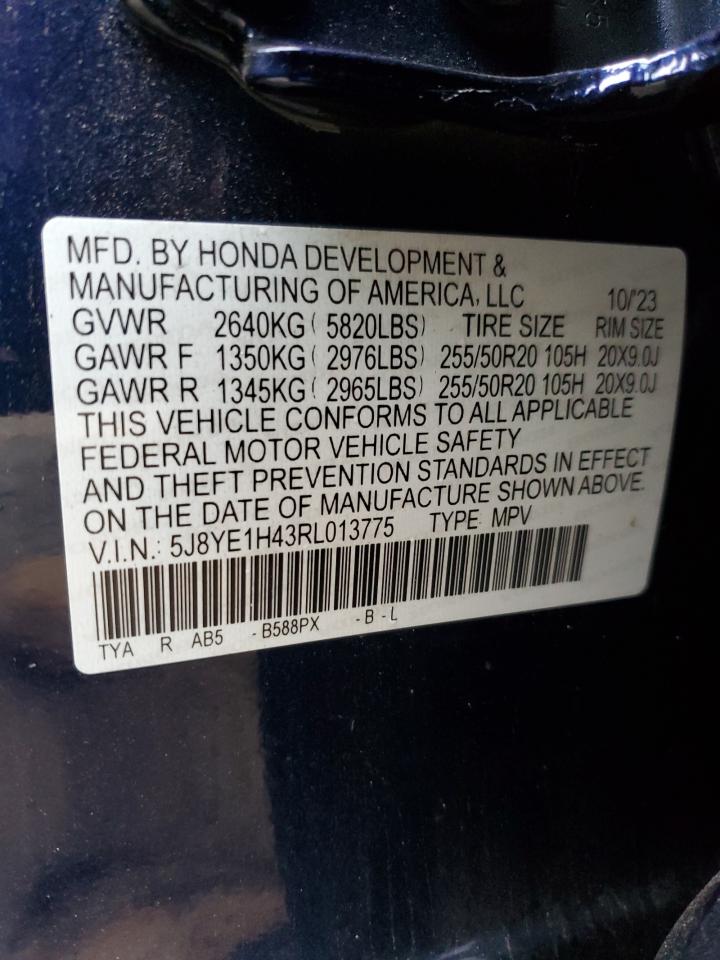 2024 ACURA MDX TECHNOLOGY VIN:5J8YE1H43RL013775