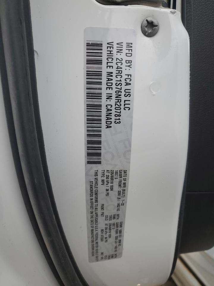 2022 CHRYSLER PACIFICA HYBRID LIMITED VIN:2C4RC1S76NR207813