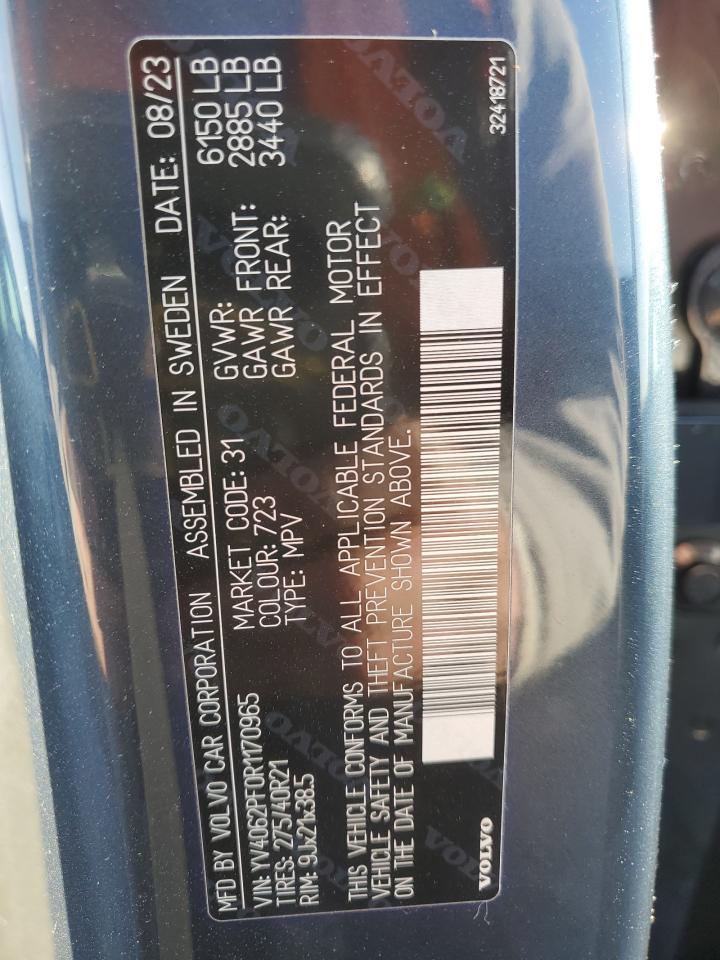 2024 VOLVO XC90 ULTIMATE VIN:YV4062PF0R1170965