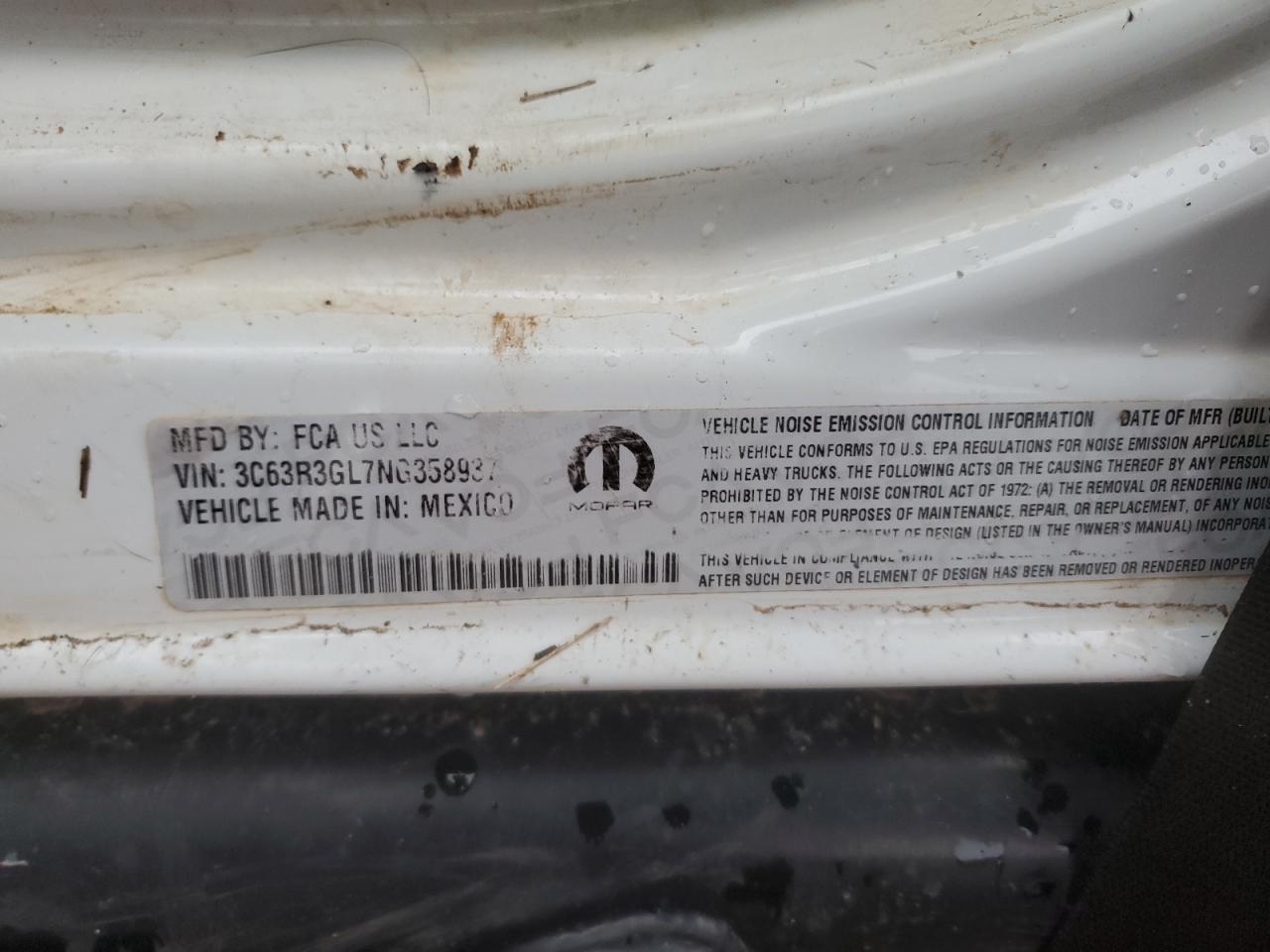 2022 RAM 3500 TRADESMAN VIN:3C63R3GL7NG358937