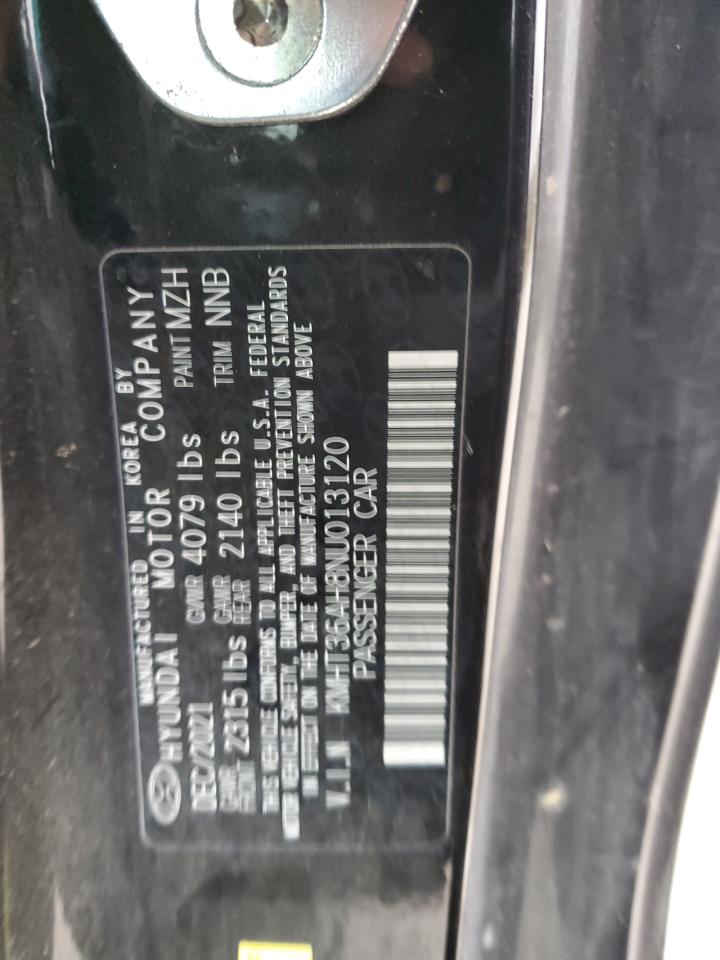 2022 HYUNDAI VELOSTER N VIN:KMHT36AH8NU013120