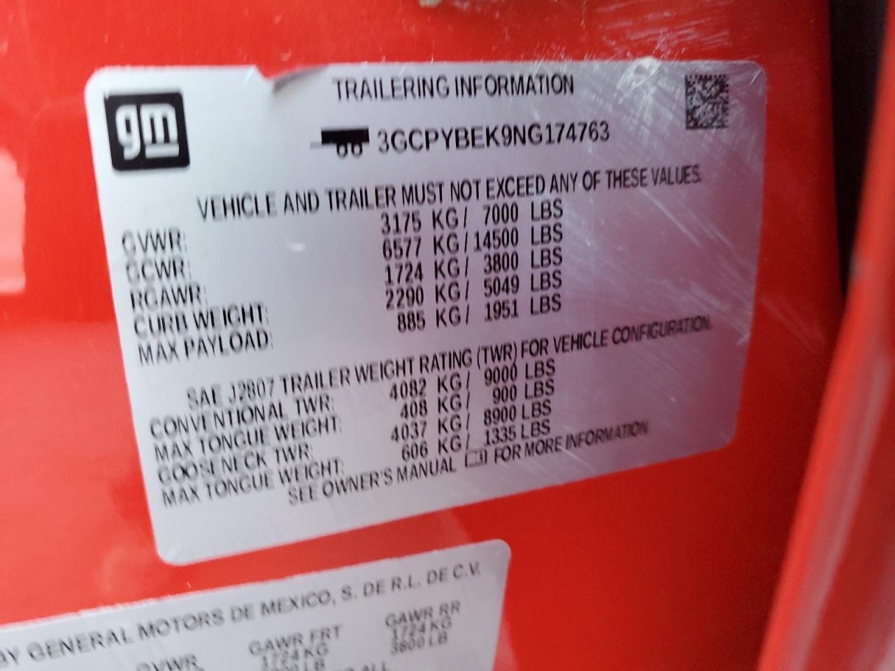 2022 CHEVROLET SILVERADO LTD K1500 CUSTOM VIN:3GCPYBEK9NG174763