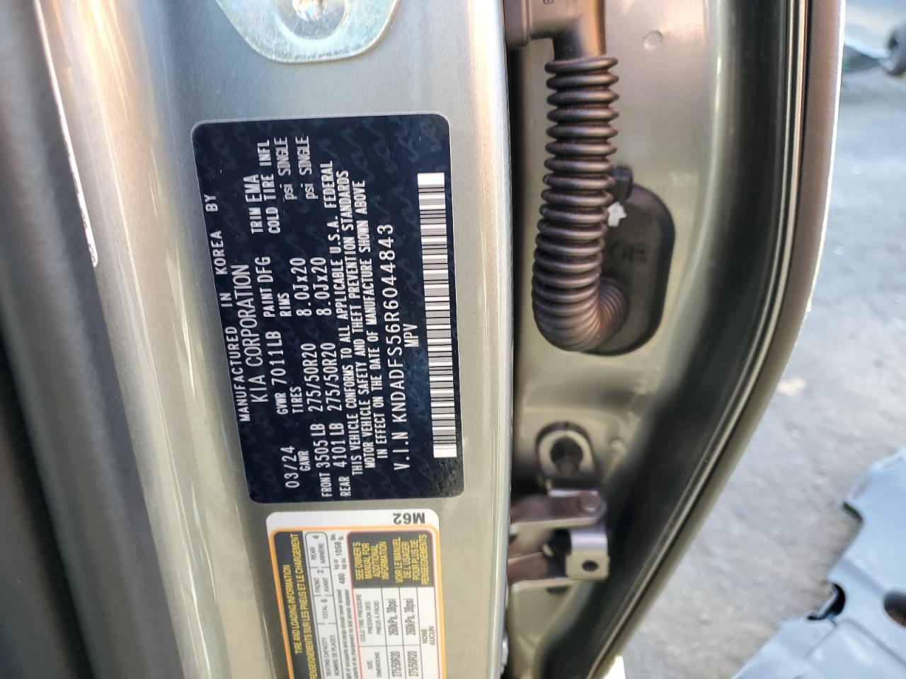 2024 KIA EV9 LAND VIN:KNDADFS56R6044843