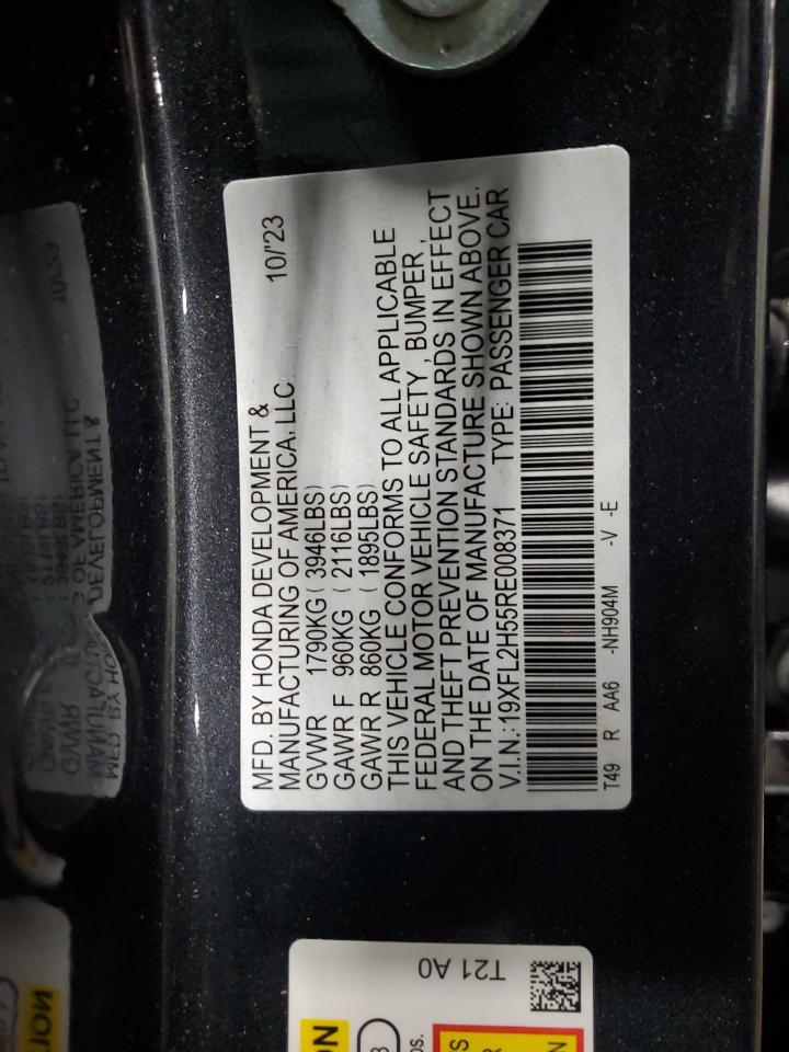 2024 HONDA CIVIC LX VIN:19XFL2H55RE008371