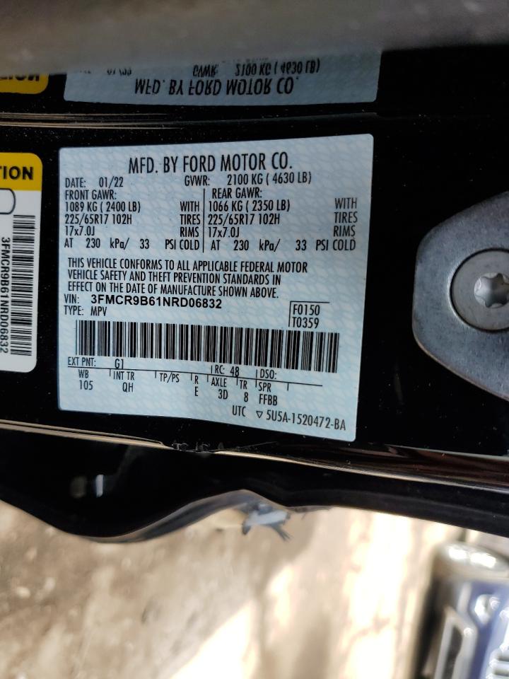 2022 FORD BRONCO SPORT BIG BEND VIN:3FMCR9B61NRD06832