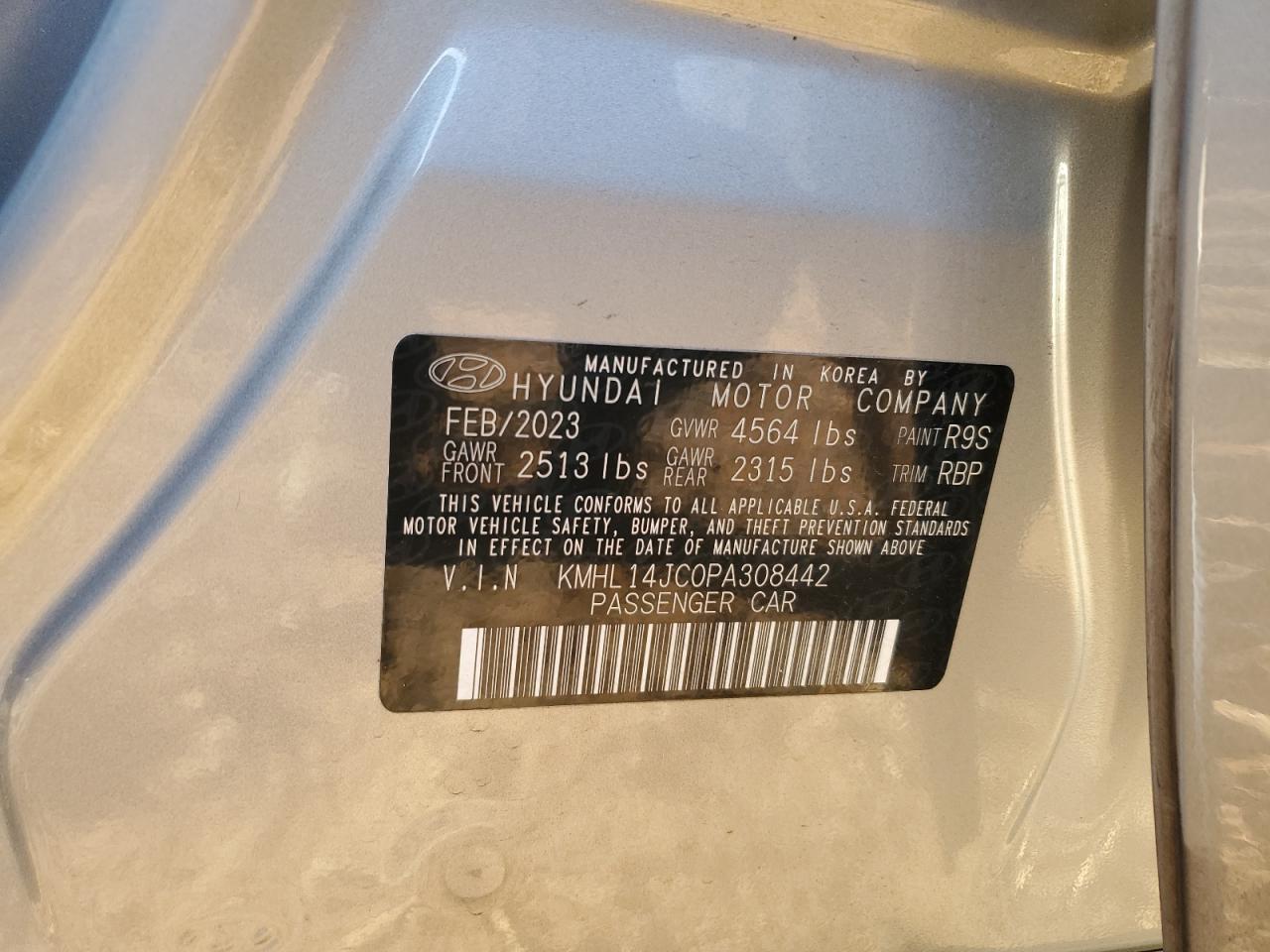 2023 HYUNDAI SONATA N LINE VIN:KMHL14JC0PA308442