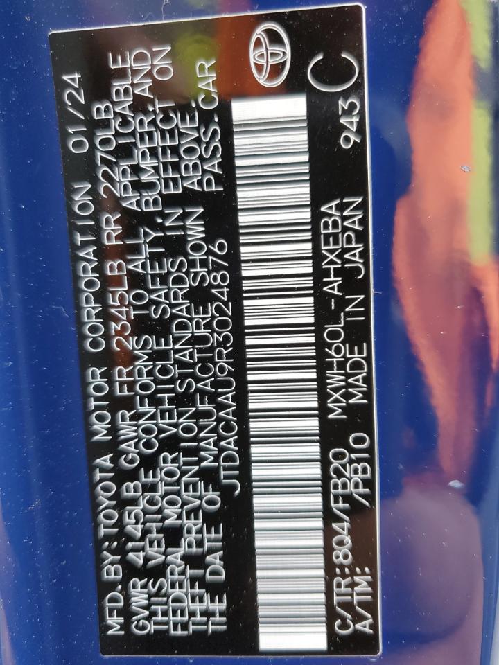 2024 TOYOTA PRIUS LE VIN:JTDACAAU9R3024876