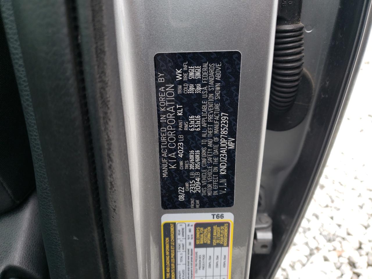 2023 KIA SOUL LX VIN:KNDJ23AU0P7852397