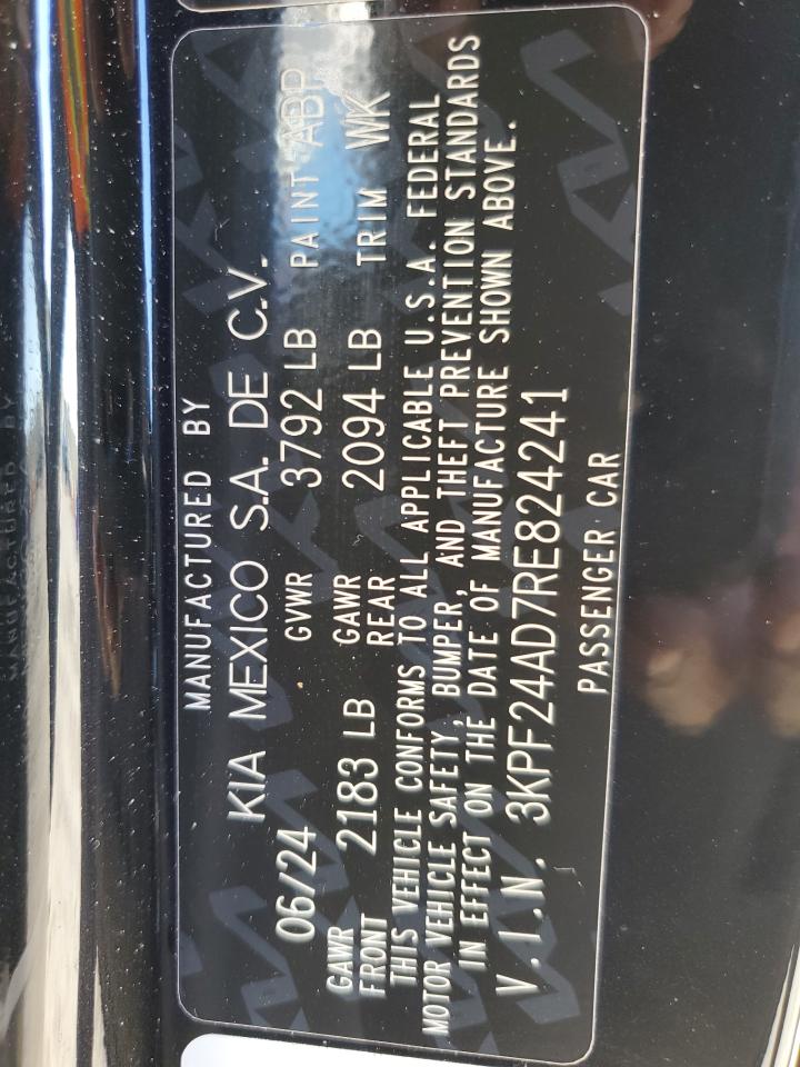 2024 KIA FORTE LX VIN:3KPF24AD7RE824241