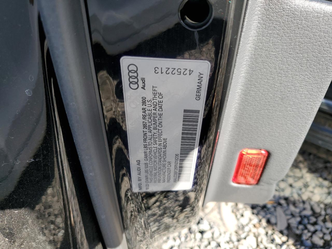 2024 AUDI A6 PREMIUM VIN:WAUD3BF26RN018206