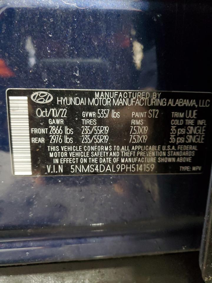 2023 HYUNDAI SANTA FE LIMITED VIN:5NMS4DAL9PH514159