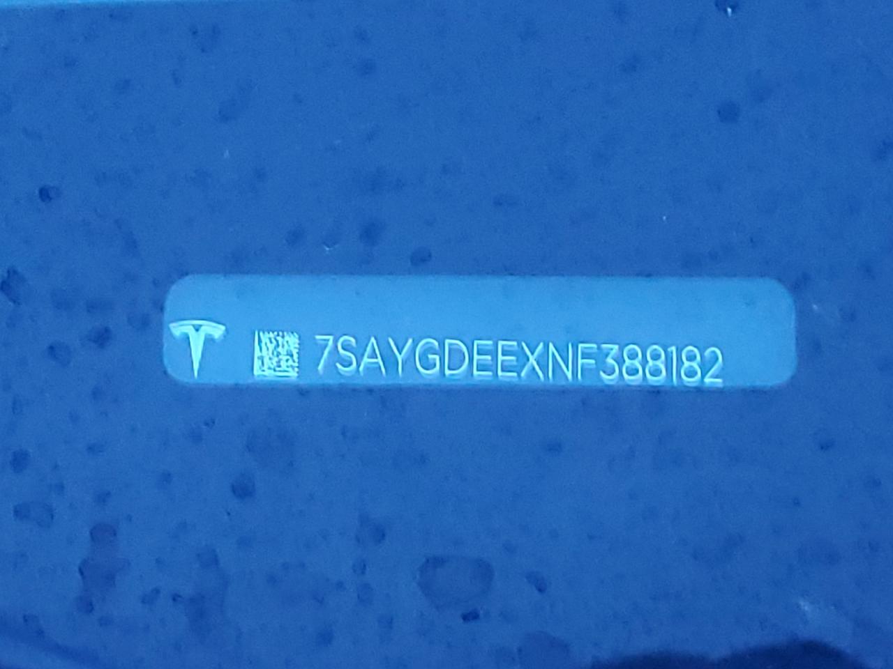 2022 TESLA MODEL Y VIN:7SAYGDEEXNF388182