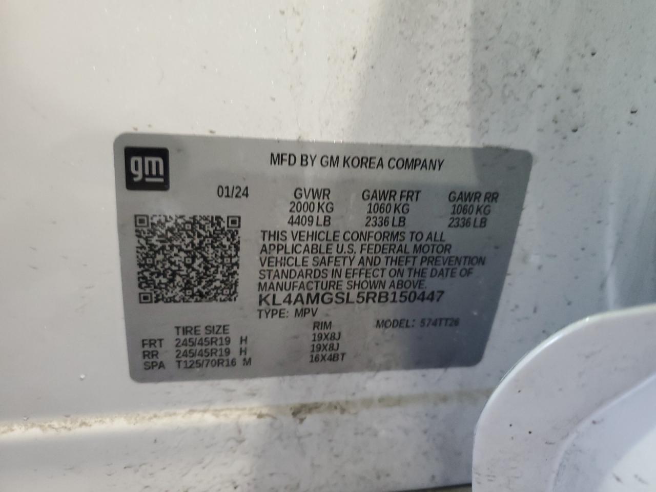 2024 BUICK ENCORE GX AVENIR VIN:KL4AMGSL5RB150447