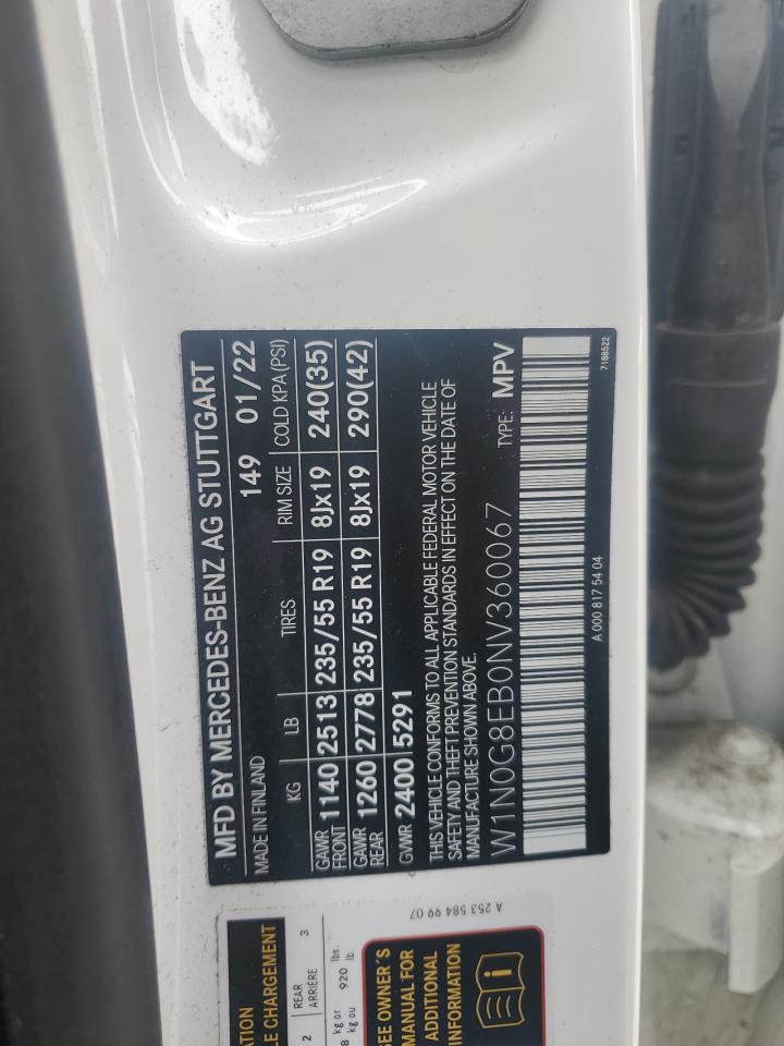 2022 MERCEDES-BENZ GLC 300 4MATIC VIN:W1N0G8EB0NV360067