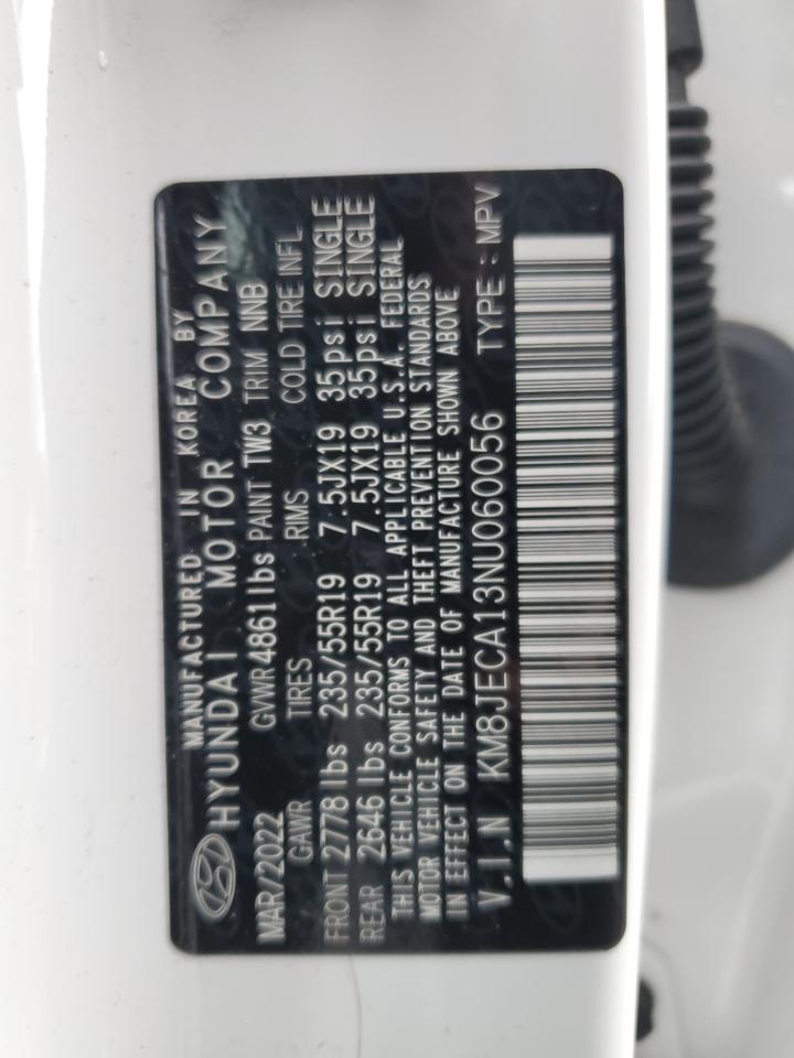 2022 HYUNDAI TUCSON LIMITED VIN:KM8JECA13NU060056