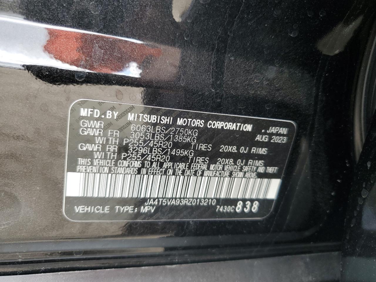 2024 MITSUBISHI OUTLANDER SE VIN:JA4T5VA93RZ013210