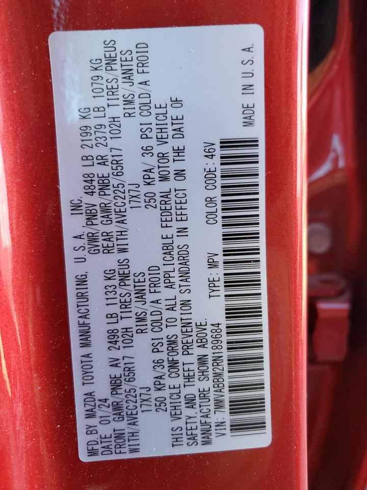 2024 MAZDA CX-50 PREFERRED VIN:7MMVABBM2RN189684