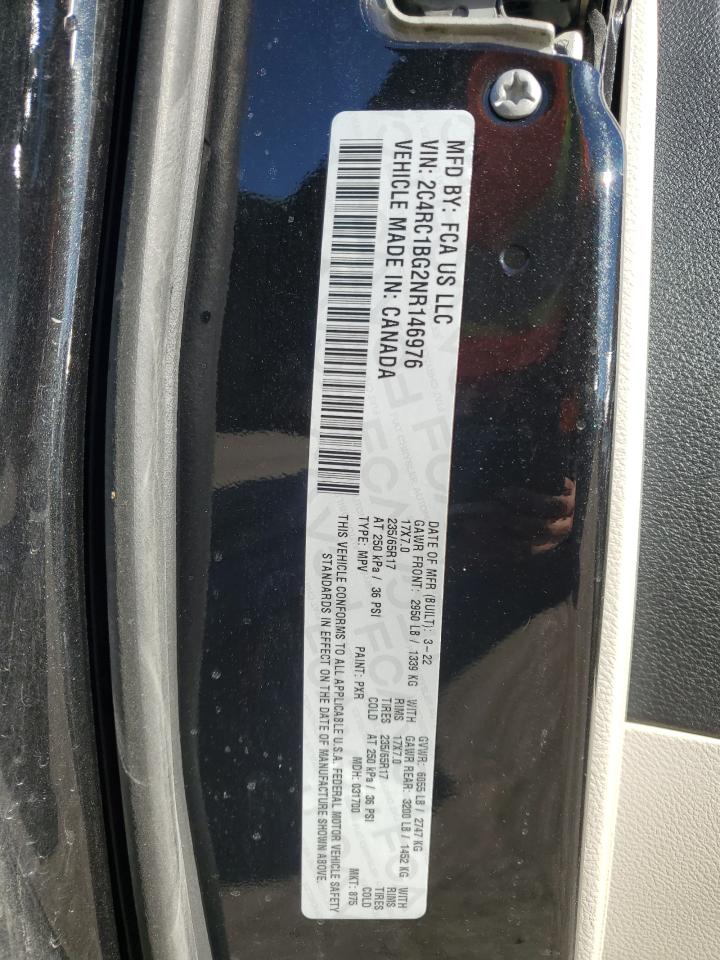 2022 CHRYSLER PACIFICA TOURING L VIN:2C4RC1BG2NR146976