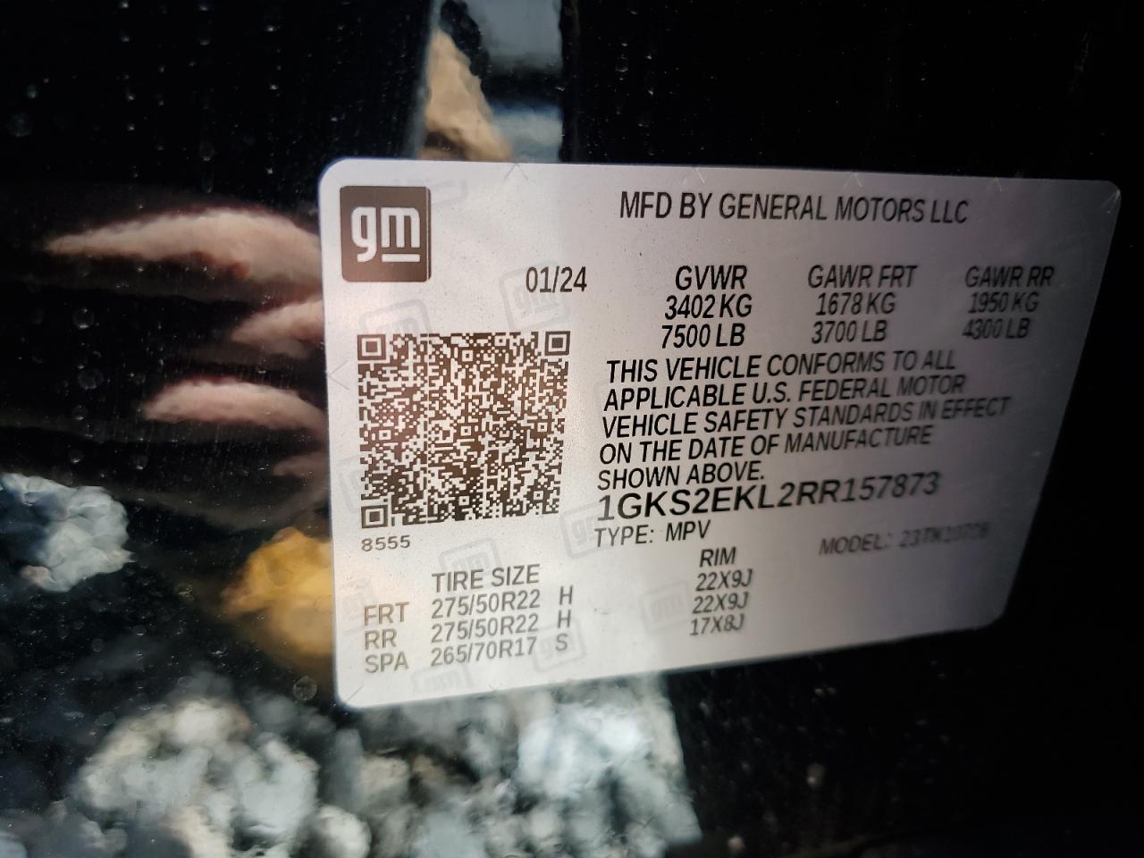 2024 GMC YUKON DENALI ULTIMATE VIN:1GKS2EKL2RR157873