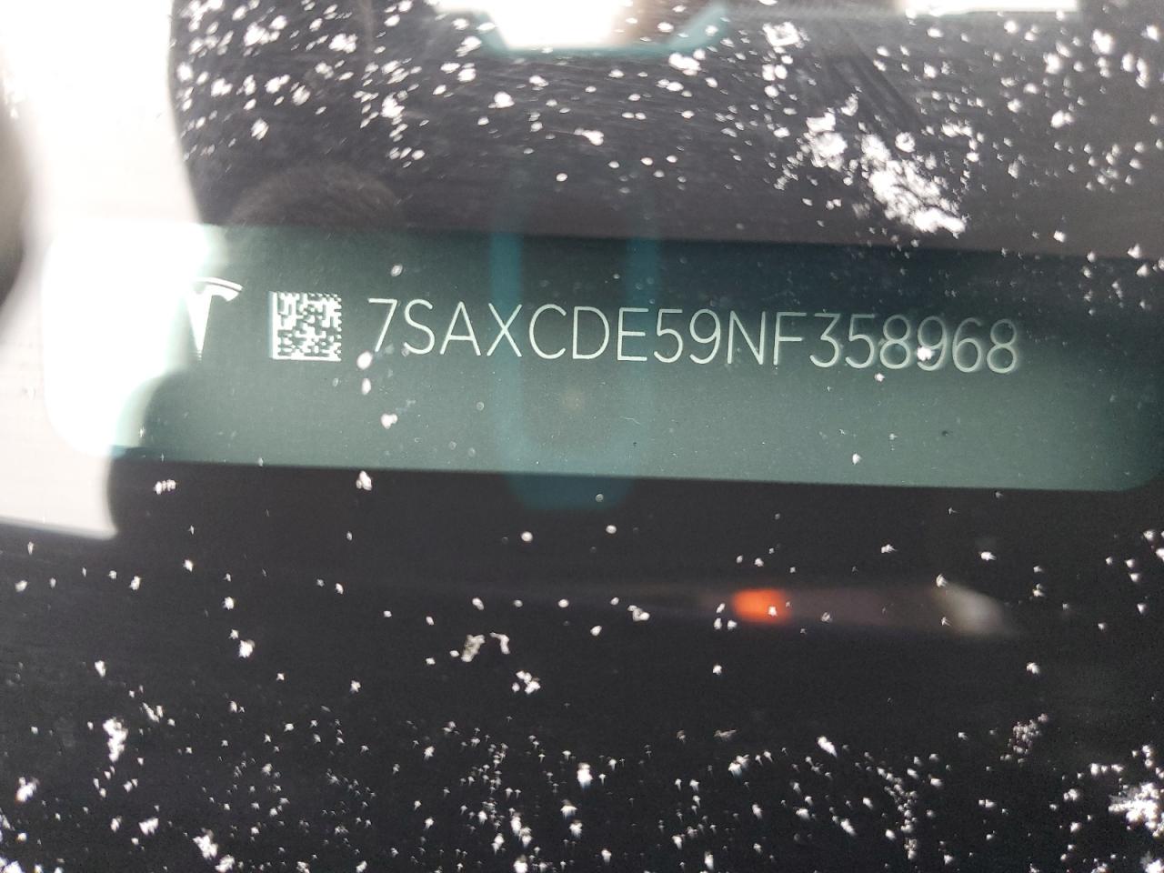 2022 TESLA MODEL X VIN:7SAXCDE59NF358968