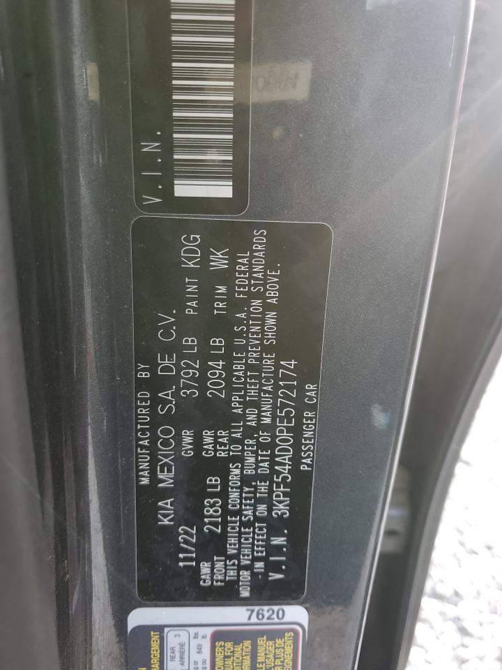 2023 KIA FORTE GT LINE VIN:3KPF54AD0PE572174