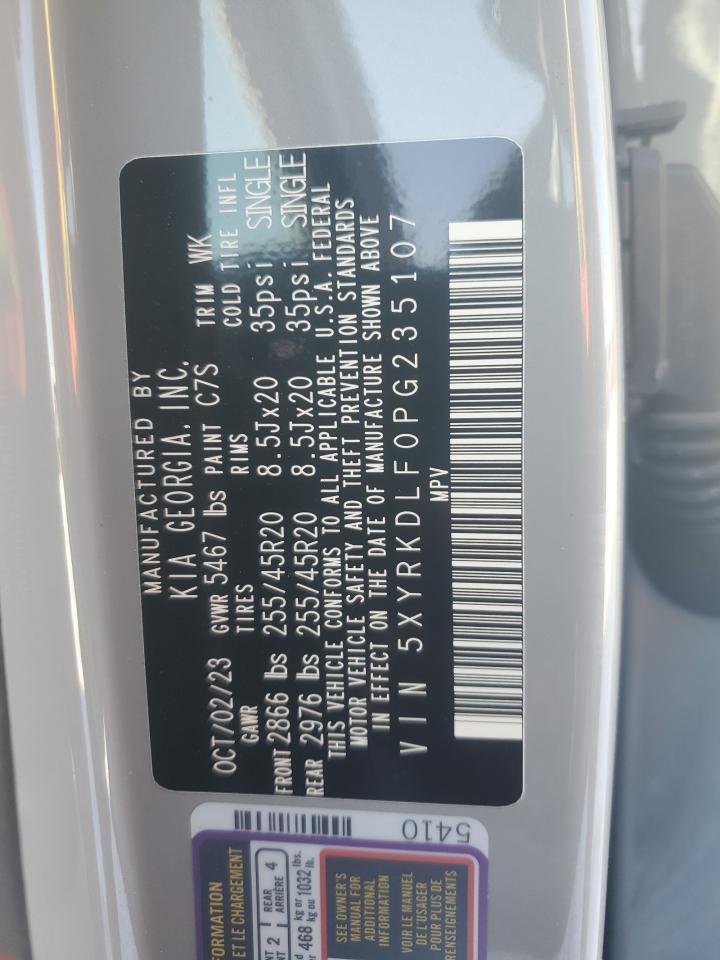 2023 KIA SORENTO SX VIN:1FT7X2A61NEE77393