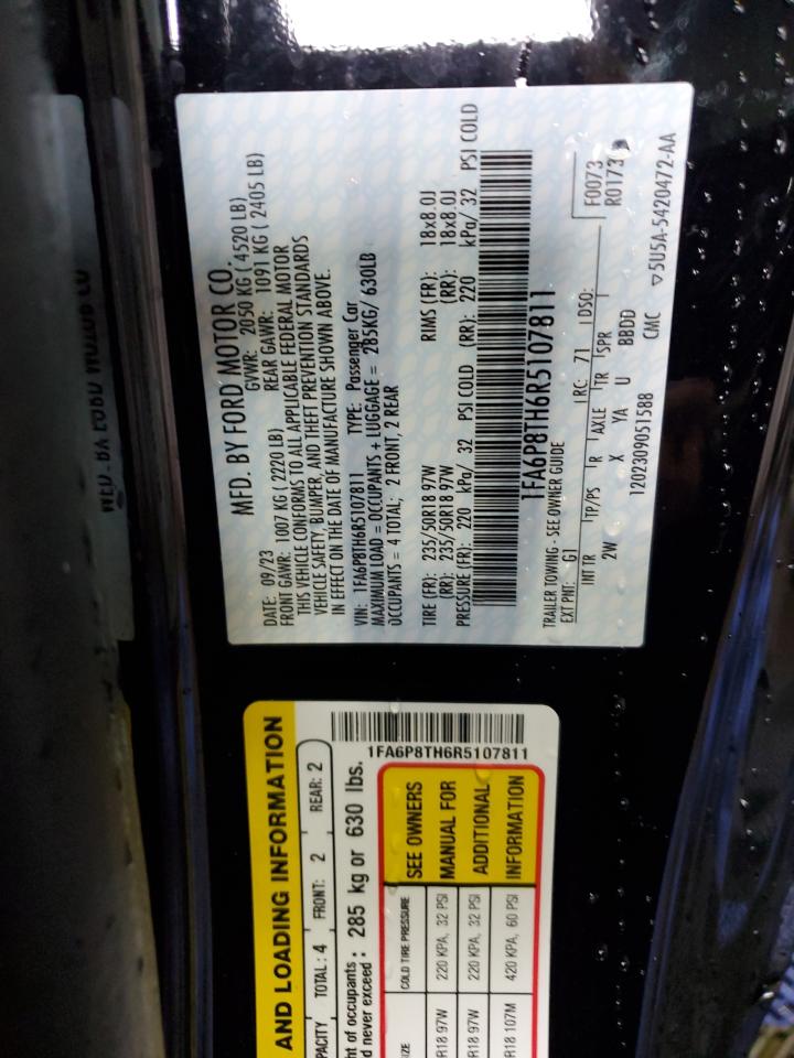 2024 FORD MUSTANG VIN:1FA6P8TH6R5107811