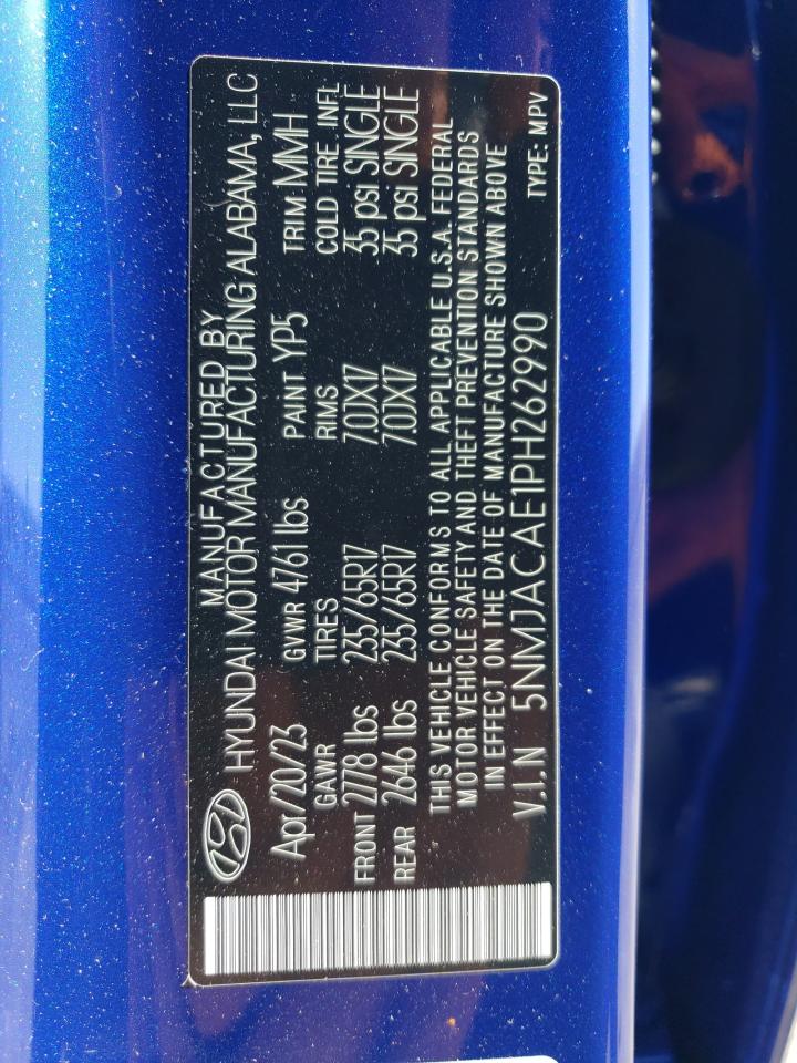 2023 HYUNDAI TUCSON SE VIN:5NMJACAE1PH262990