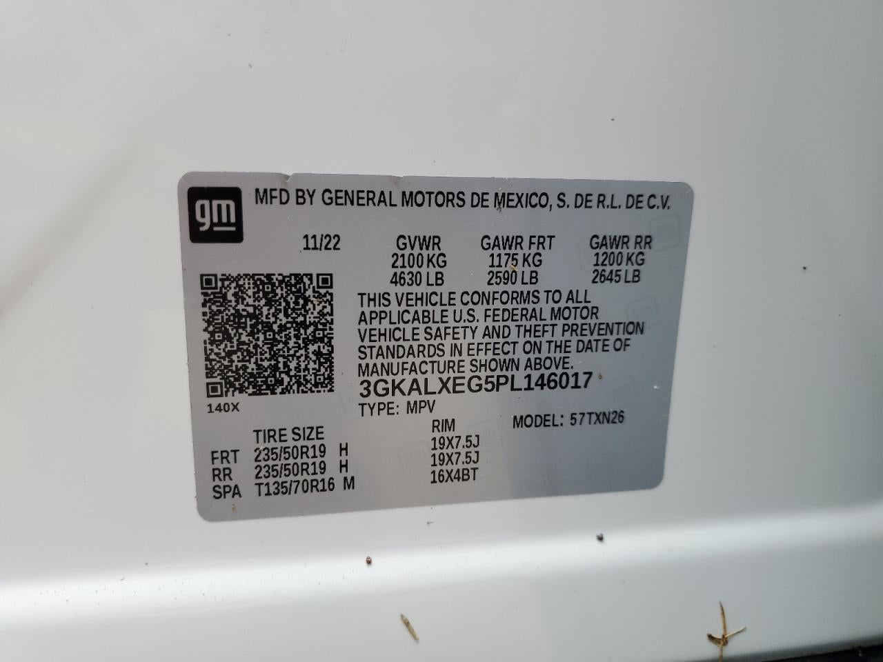 2023 GMC TERRAIN DENALI VIN:3GKALXEG5PL146017