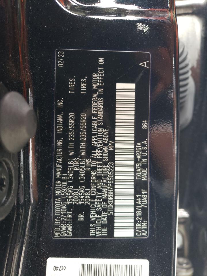 2023 TOYOTA HIGHLANDER L VIN:5TDKDRBH7PS505223