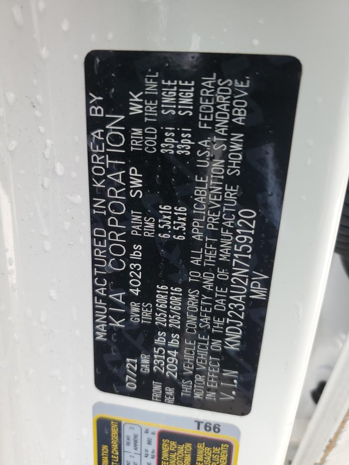 2022 KIA SOUL LX VIN:KNDJ23AU2N7159120