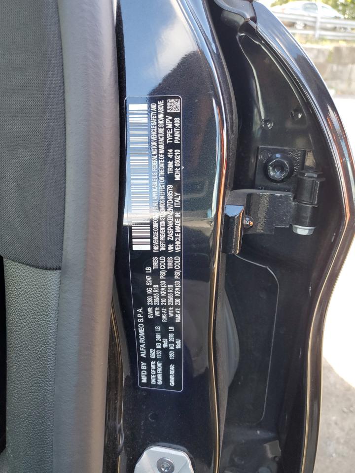 2022 ALFA ROMEO STELVIO TI VIN:ZASPAKBN2N7D48579