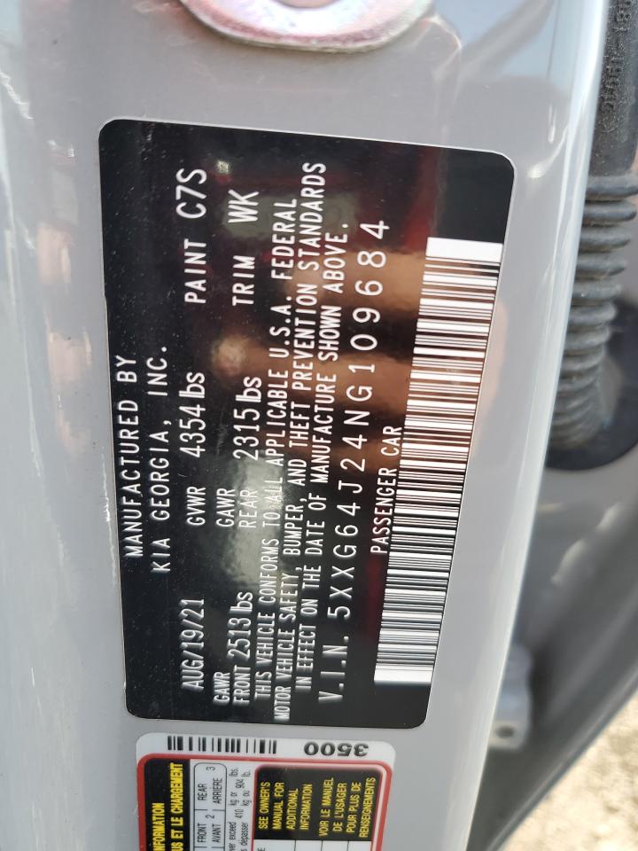 2022 KIA K5 GT LINE VIN:5XXG64J24NG109684