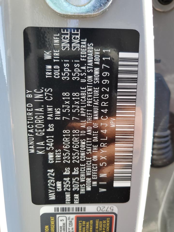 2024 KIA SORENTO S VIN:5XYRL4JC4RG299711