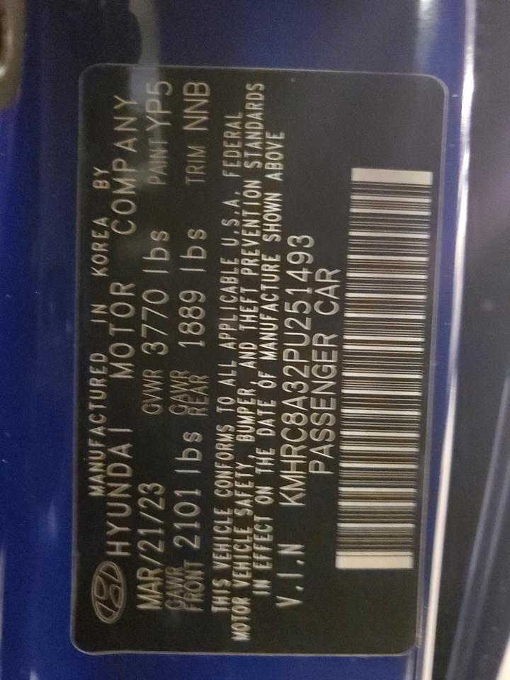 2023 HYUNDAI VENUE SEL VIN:KMHRC8A32PU251493