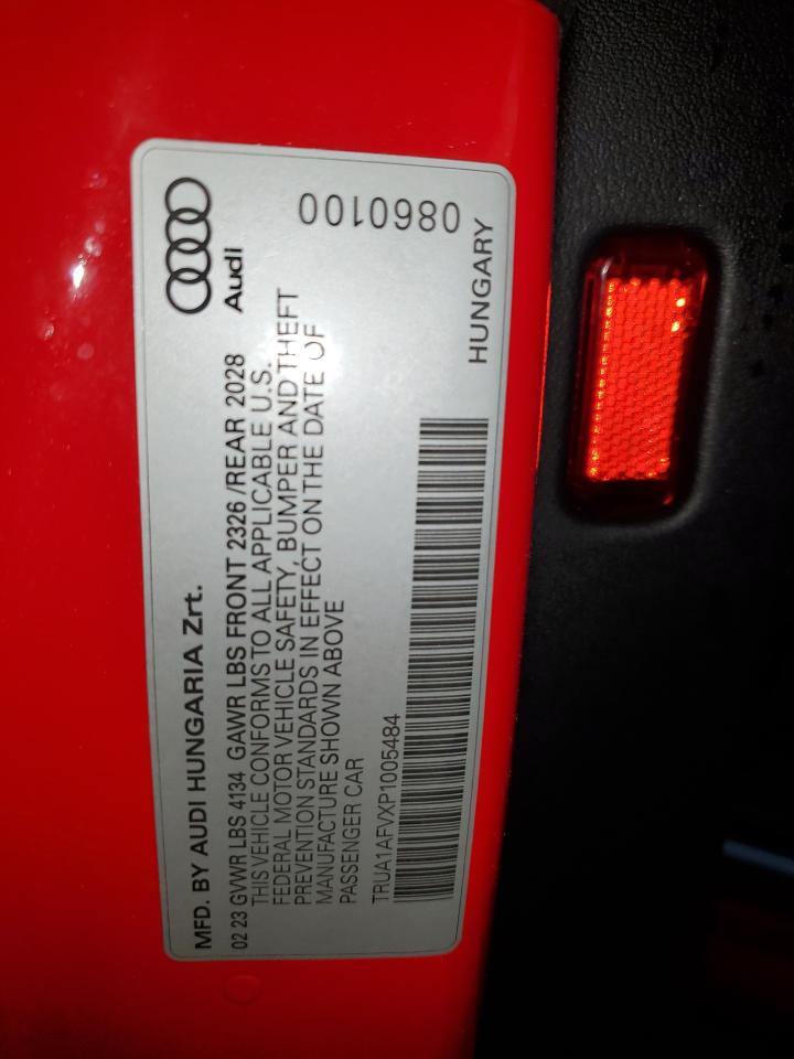 2023 AUDI TTS VIN:TRUA1AFVXP1005484