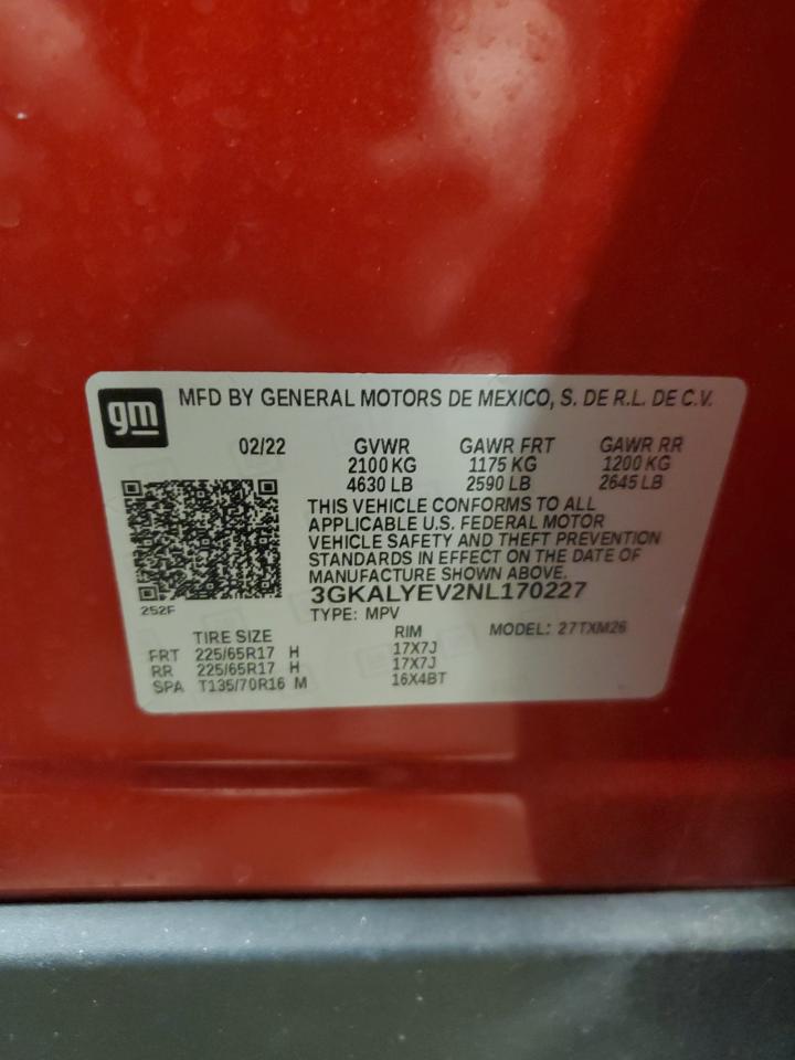 2022 GMC TERRAIN AT4 VIN:3GKALYEV2NL170227